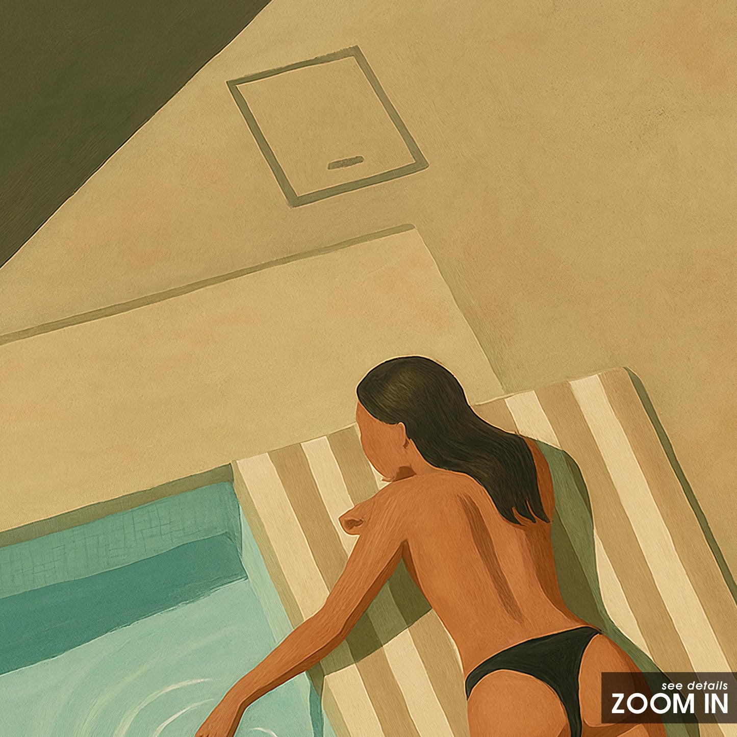 Poolside Relaxation Poster – Modern Summer Retro Wall Art With Silky Touch Print