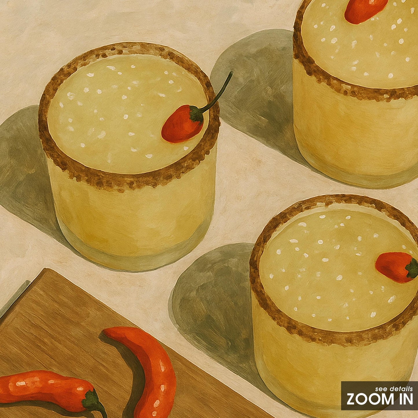 Spicy Margarita Poster – Retro Cocktail Art With Chili Pepper Artwork