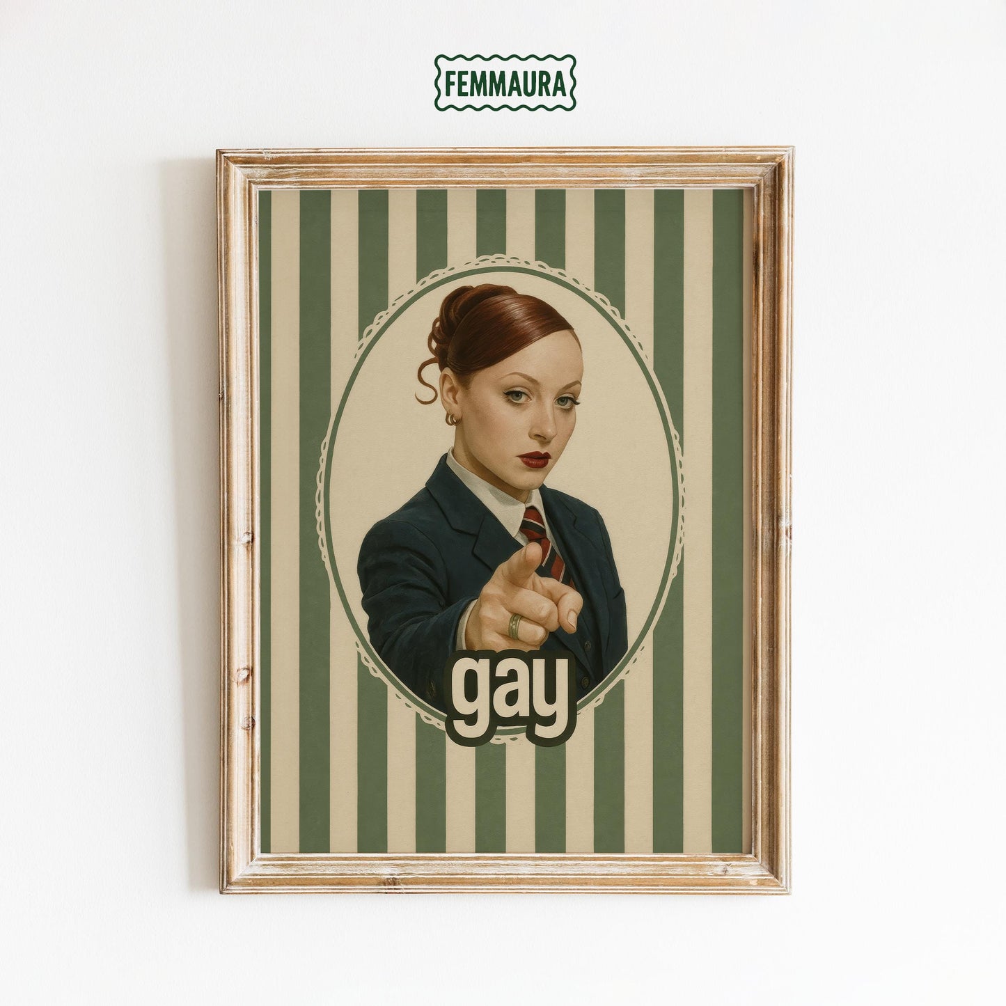 Gay Pointer Poster – Vintage Queer Art Print | Retro Portrait Design