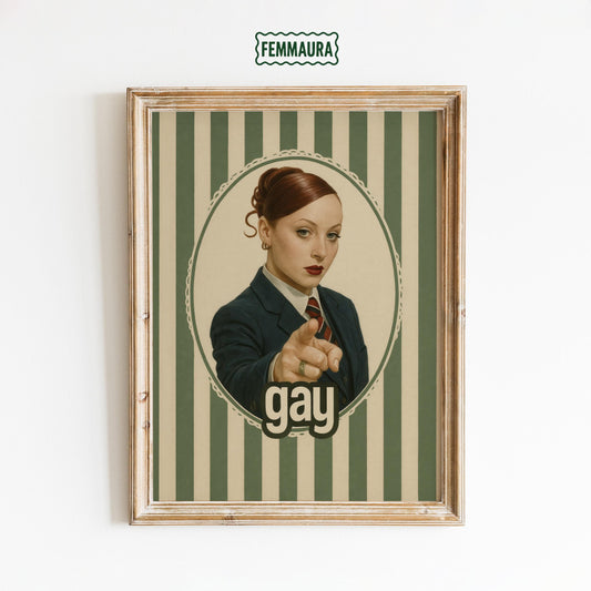 Gay Pointer Poster – Vintage Queer Art Print | Retro Portrait Design
