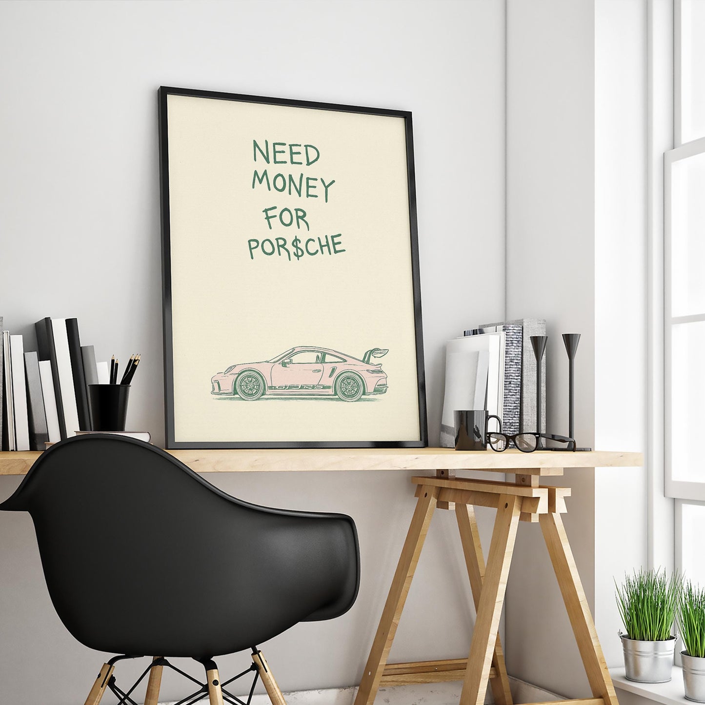 Funny Porsche Poster – Retro Car Garage Art