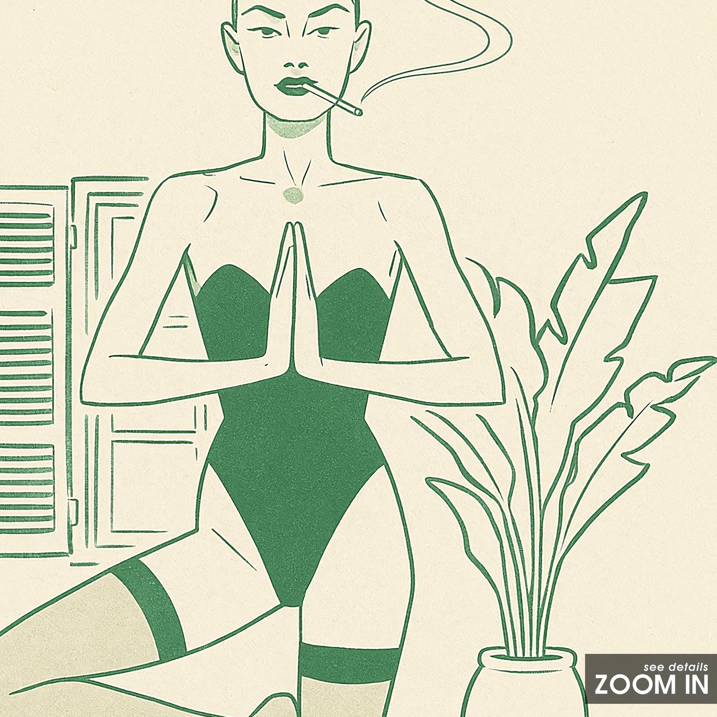 Yoga & Wine Poster – Feminine Line Art Print, Self-Care Humor Wall Decor