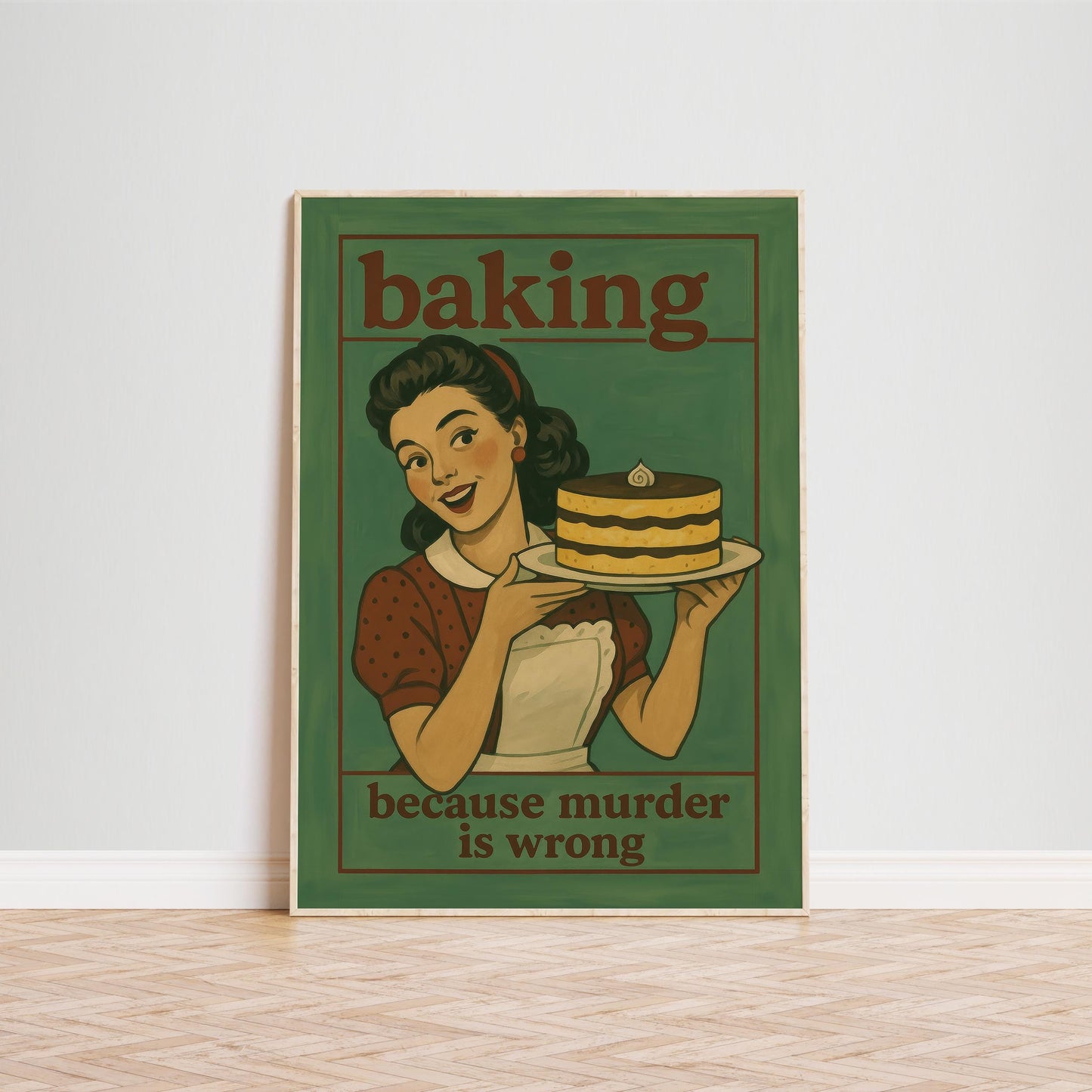 Retro Kitchen Poster – Dark Humor Art Baking Gift Idea With Vintage Style