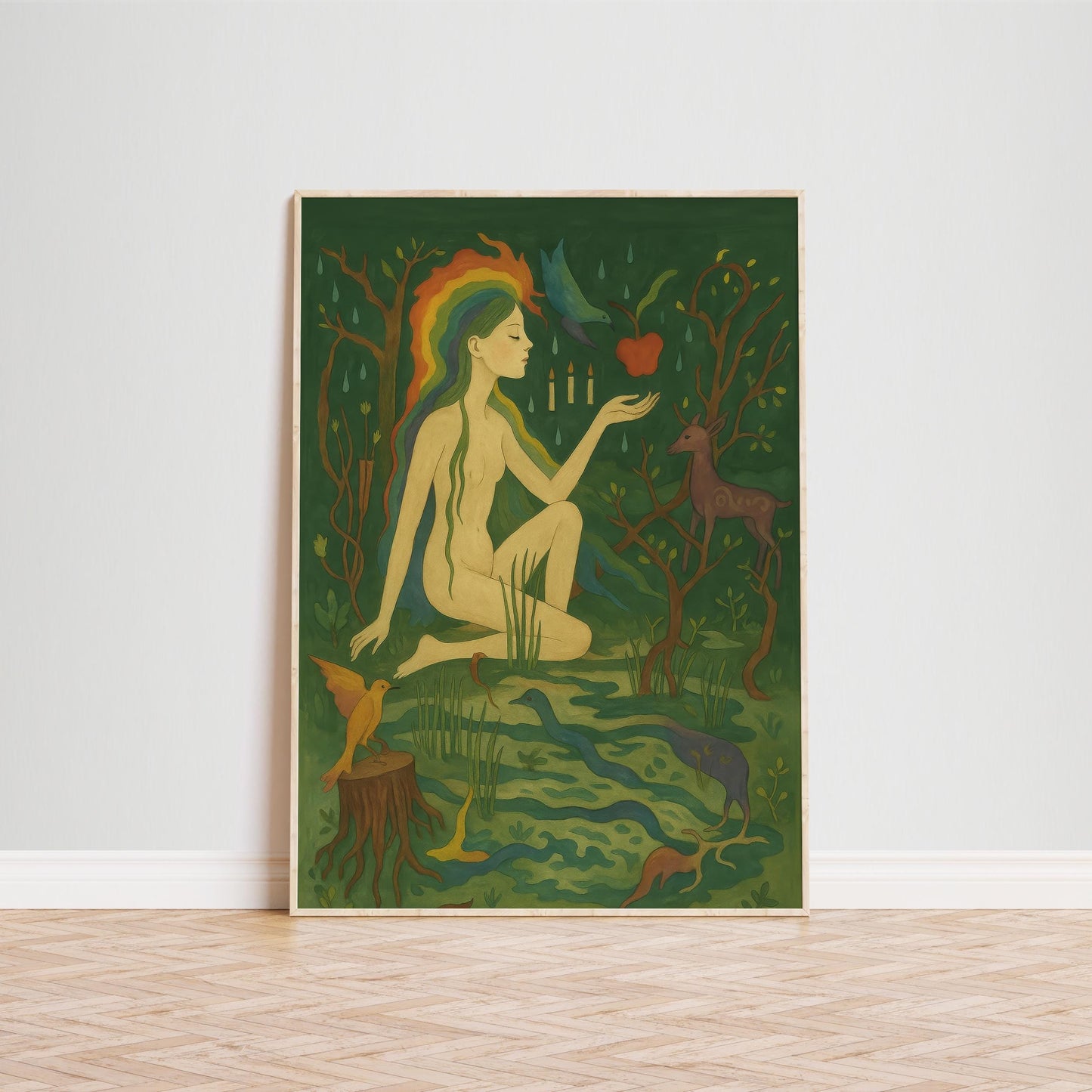 Forest Goddess Poster – Mystical Wall Art With Surreal Feminine Spirit Print