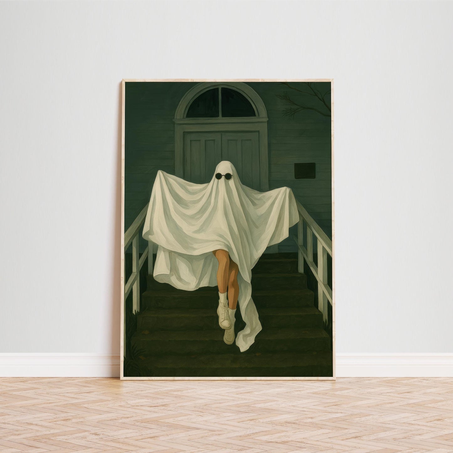 Gothic Wall Art – Surreal Ghost Poster With Stylish Boots And Sunglasses
