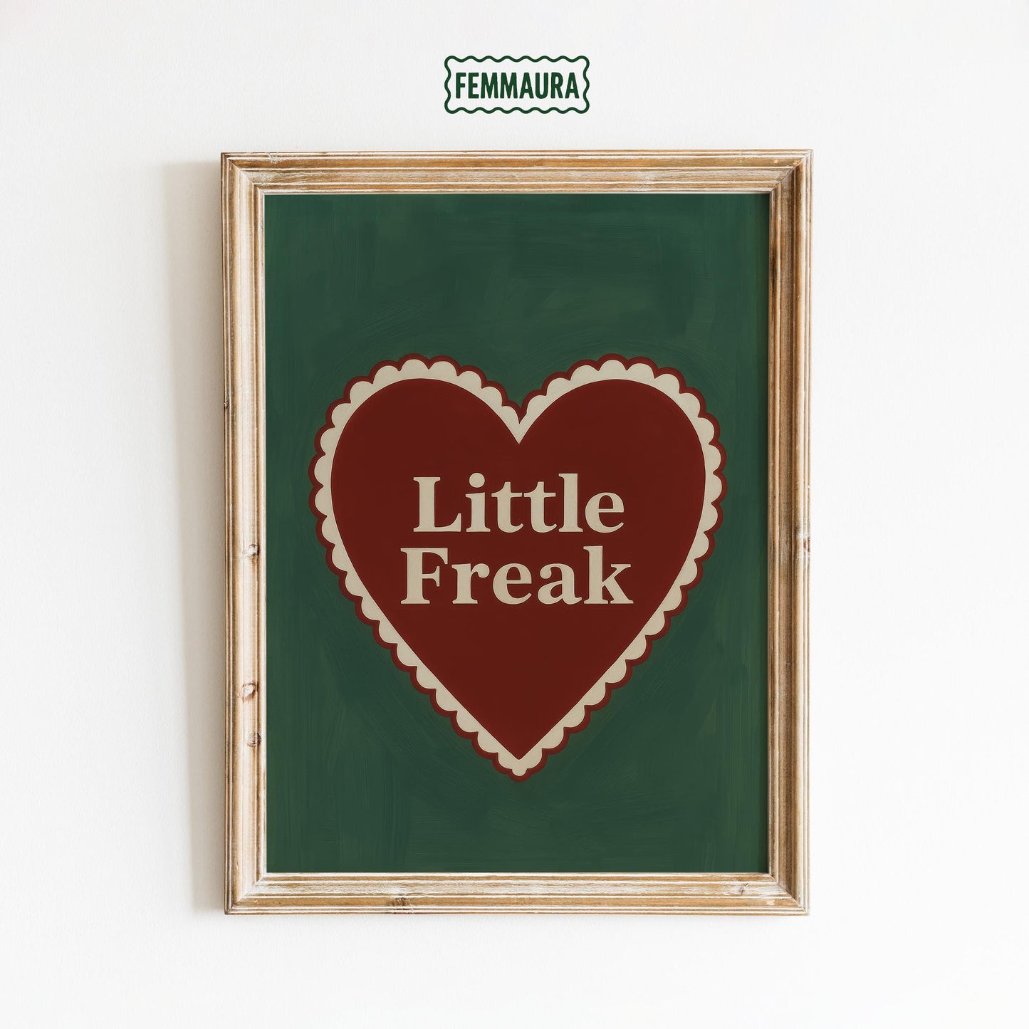 Retro Heart Poster – Vintage Wall Art With Bold Typography Print