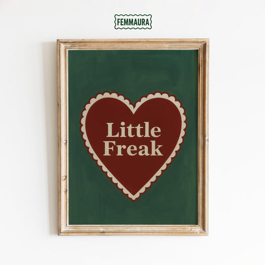 Retro Heart Poster – Vintage Wall Art With Bold Typography Print