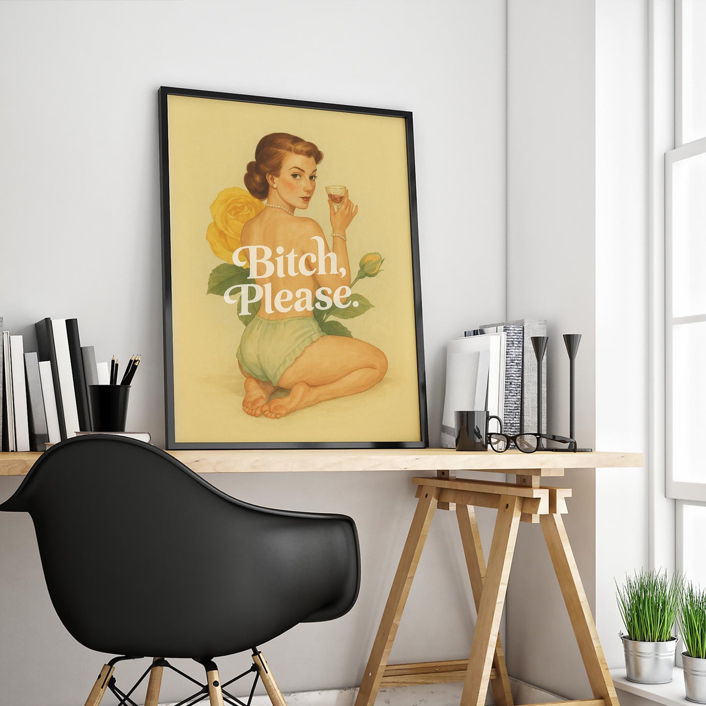Retro Feminist Poster – Bold Quote Print | Feminine Wall Art With Vintage Sass