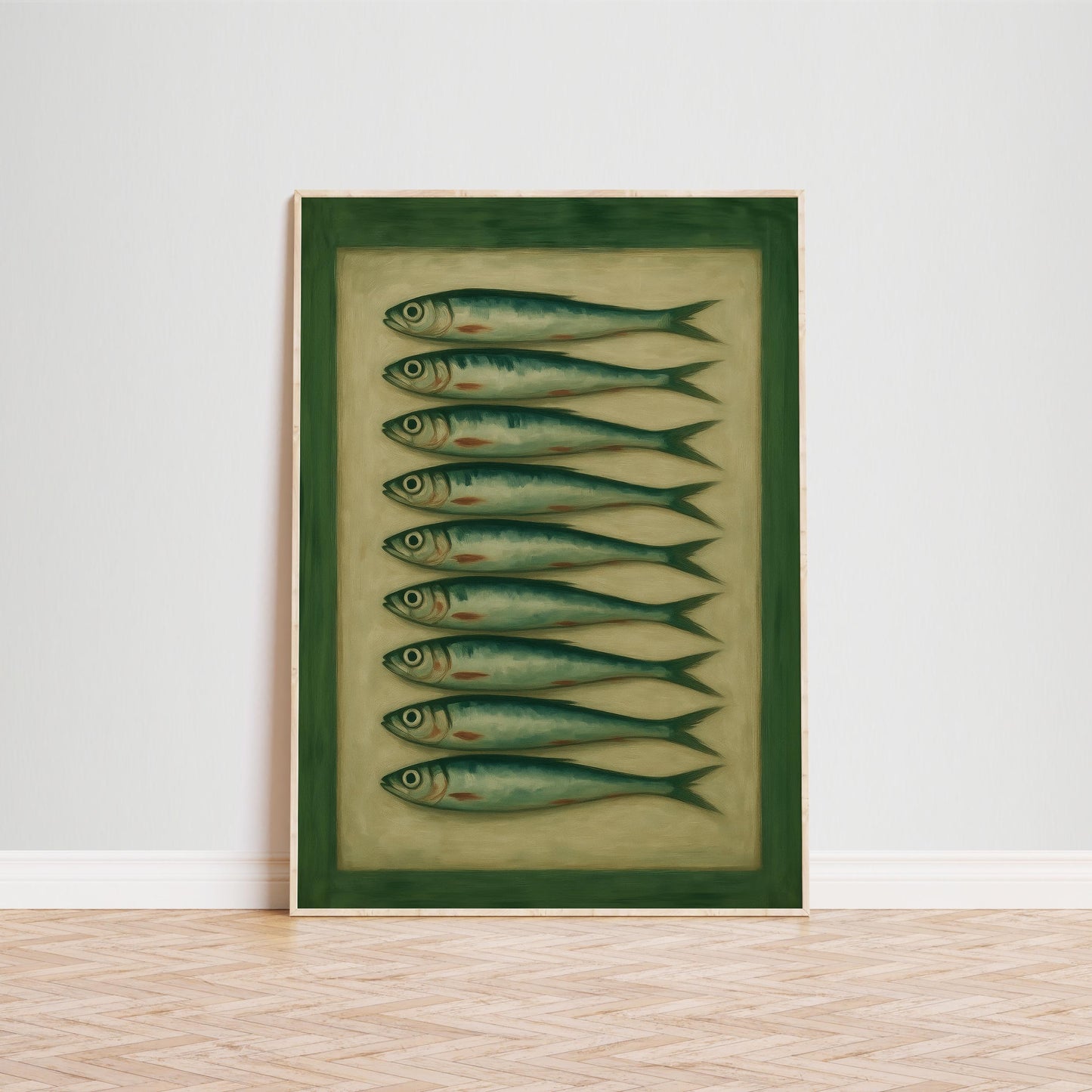 Sardine Fish Poster – Vintage Coastal Kitchen Art | Rustic Nautical Wall Print