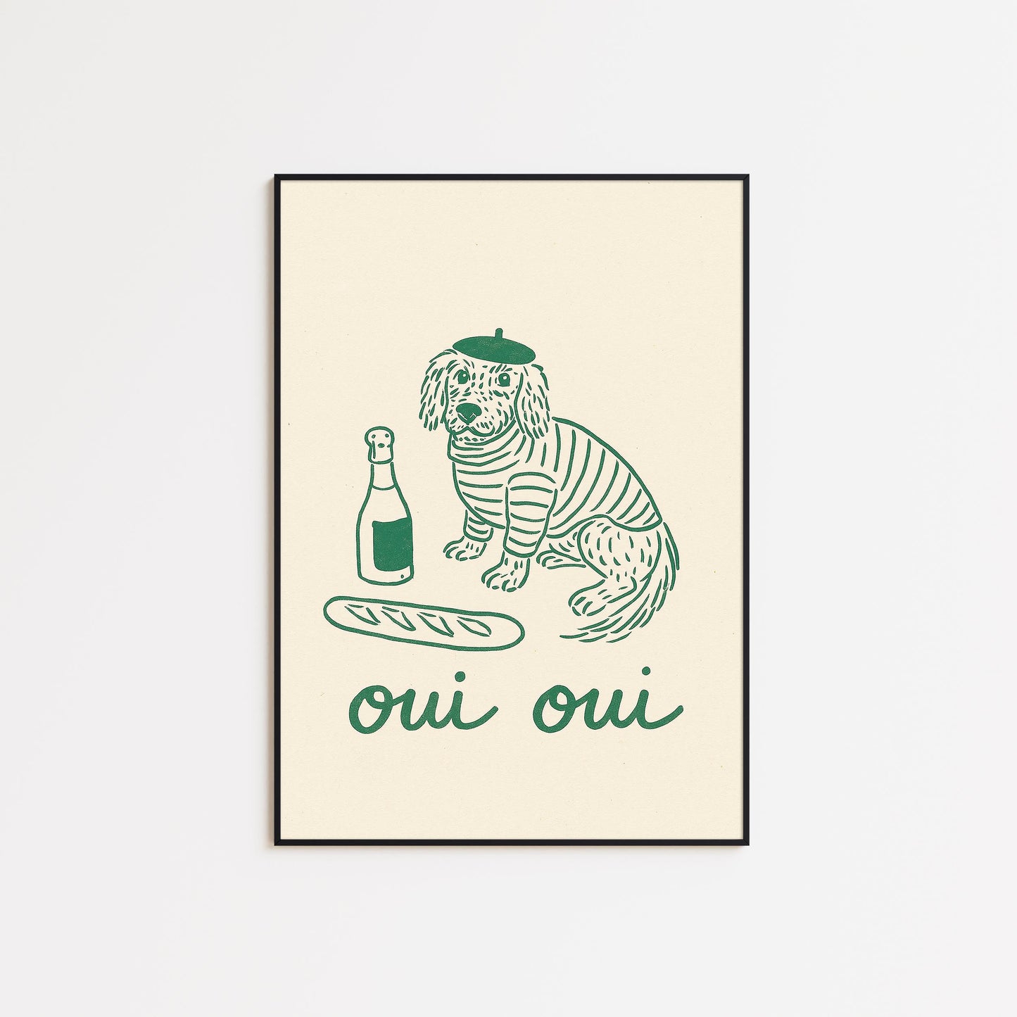 Oui Oui Dog Poster – French Style Illustration Print