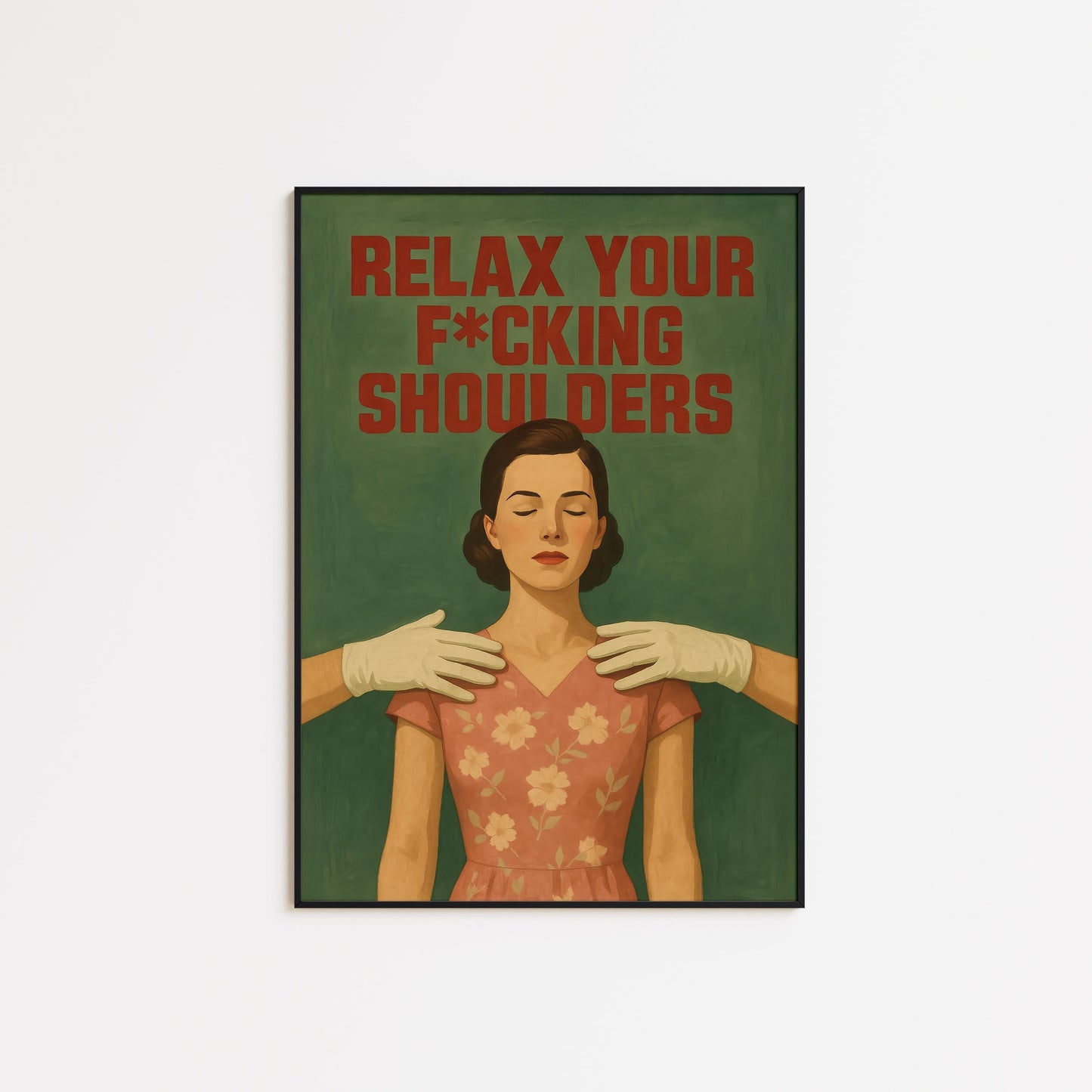 Funny Stress Relief Poster – Retro Wall Art With Bold Quote & Vintage Humor Print