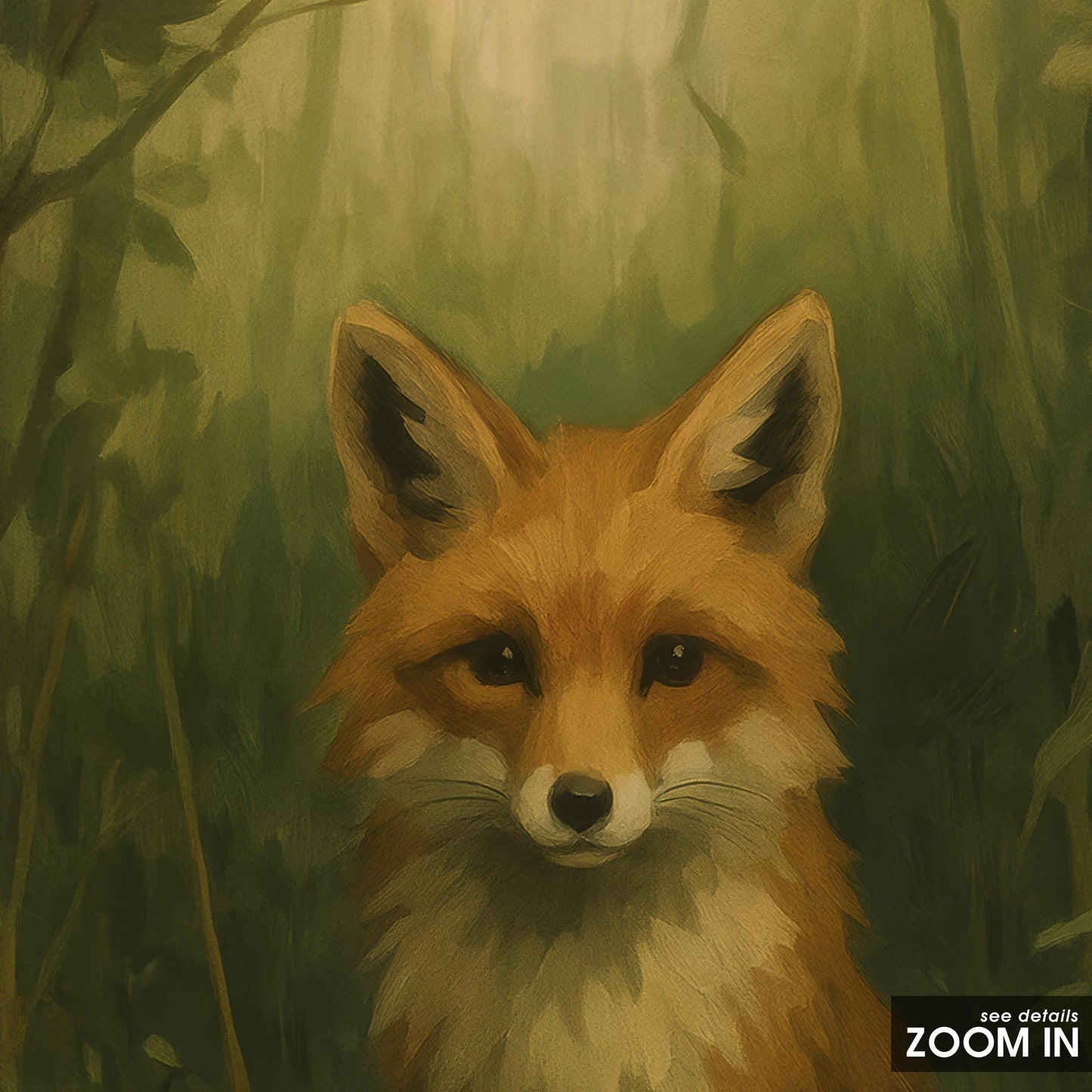 Vintage Woodland Wall Art – Fox Nursery Poster With Cozy Forest Animal Print