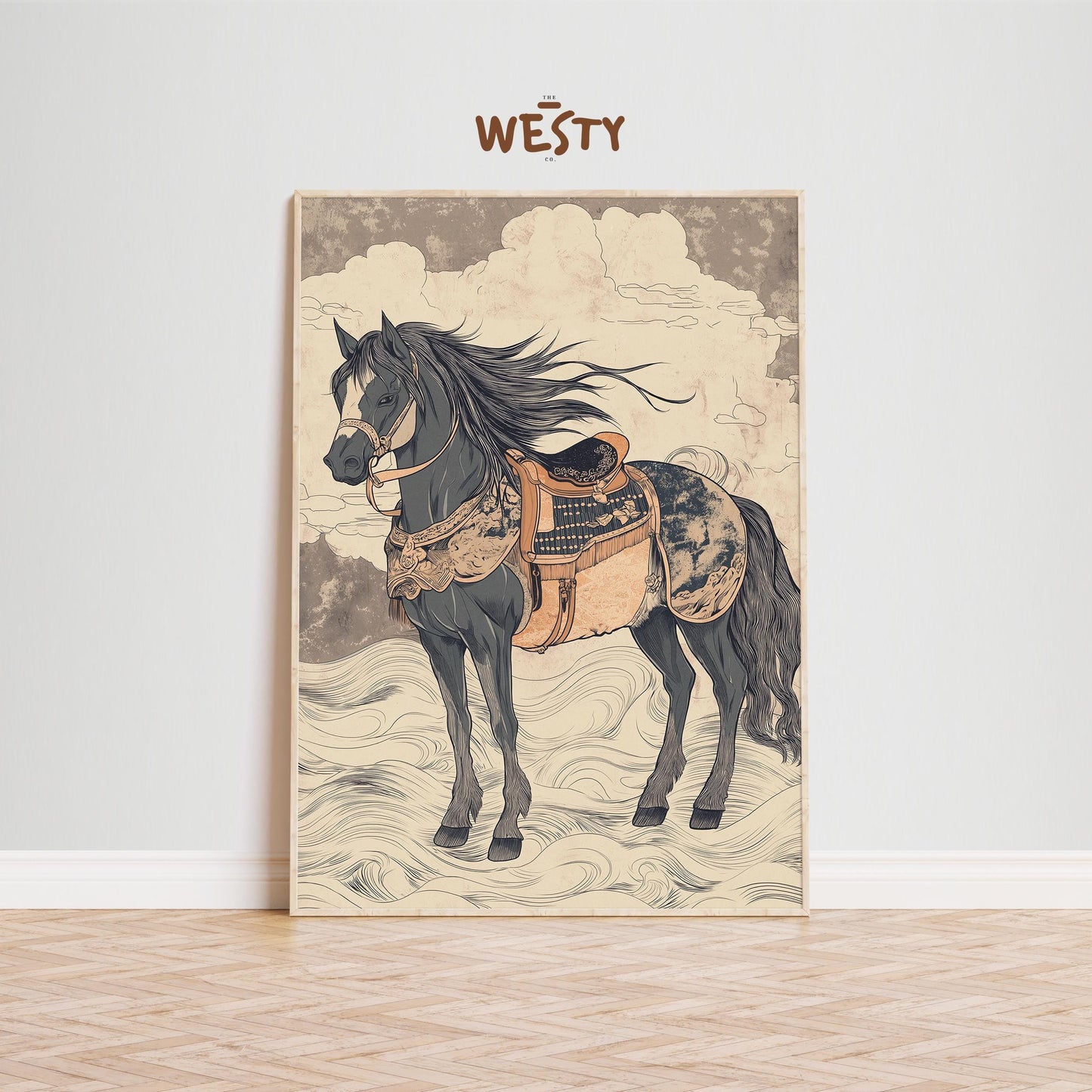 Samurai Horse Poster – Wind Spirit Warhorse Art Print