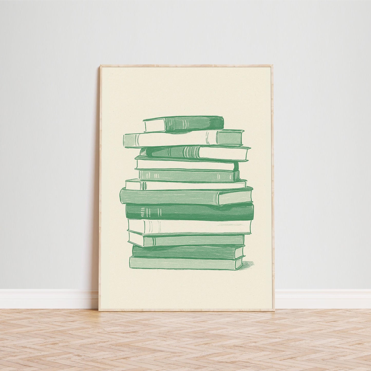 Stack of Books Poster – Minimalist Literary Wall Art