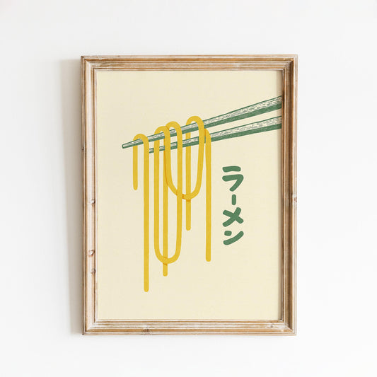 Ramen Poster – Minimal Japanese Kitchen Wall Art, Modern Food Illustration Print