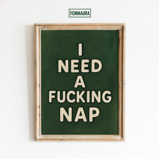 Nap Poster – Bold Retro Typography Wall Art With Funny Quote Print
