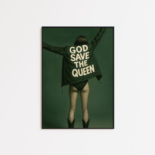 Feminist Punk Wall Art – Bold Green Print | Subversive Art for Statement Walls
