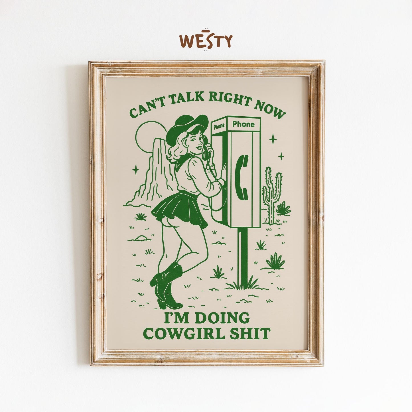 Doing Cowgirl Shit – Retro Western Pin-Up Poster Print