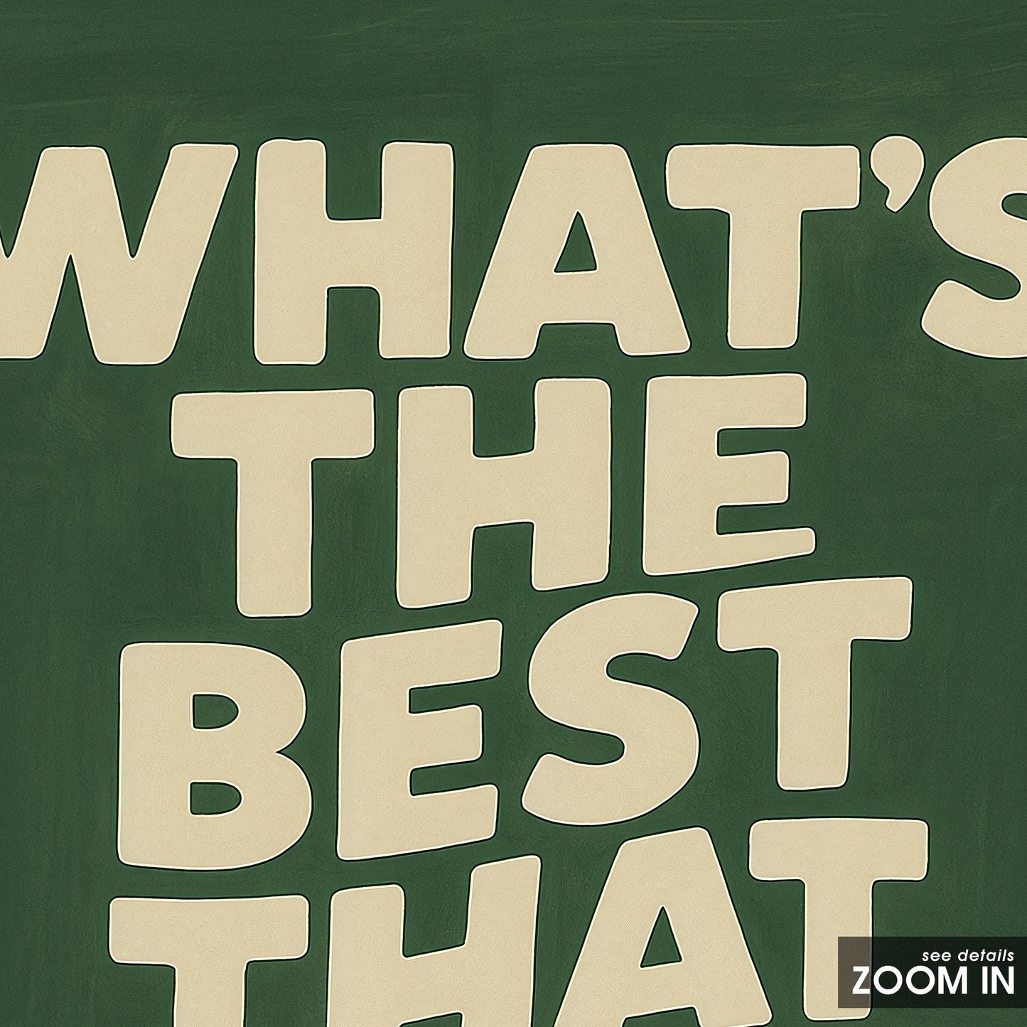 Motivational Quote Poster – Retro Green Typography Decor | Positive Wall Art Print