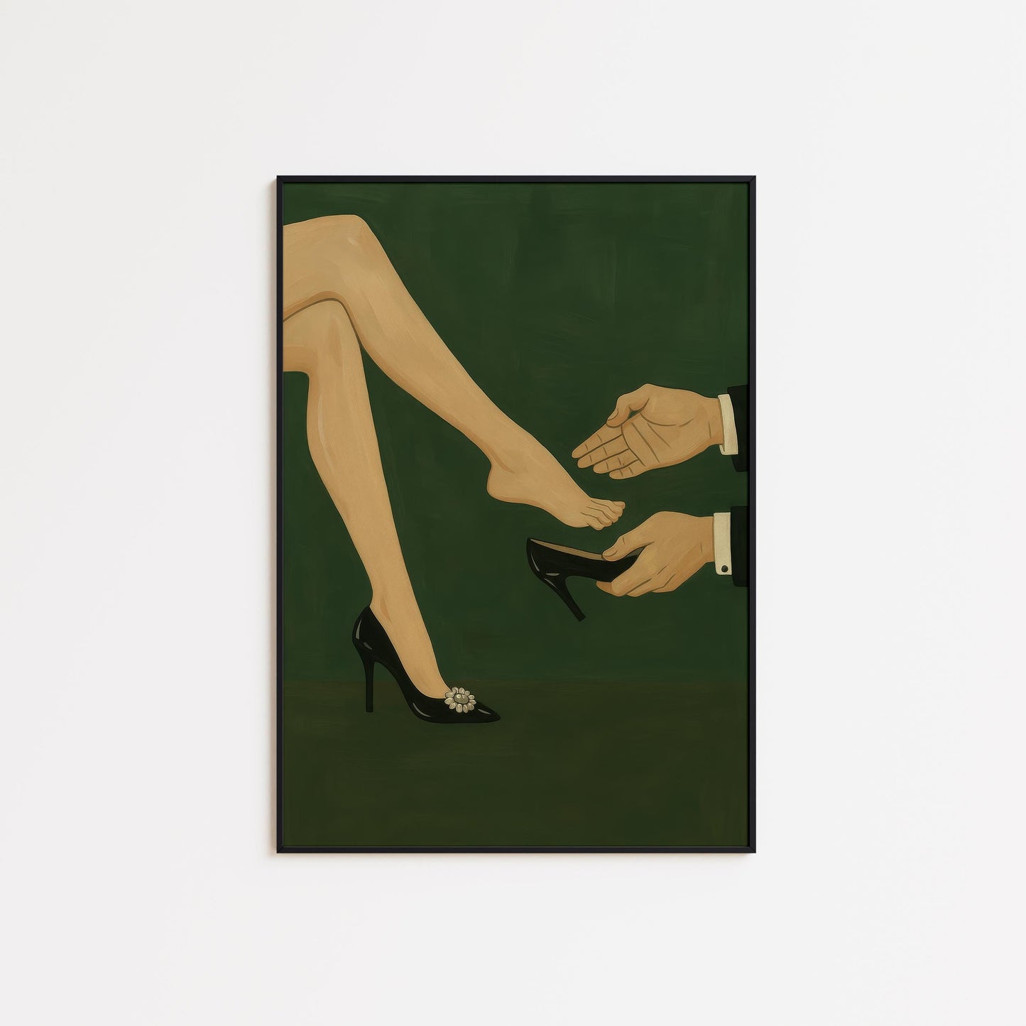 Feminine Power Poster – Minimalist Woman Leg Art | High Heel Print, Chic Bedroom Decor