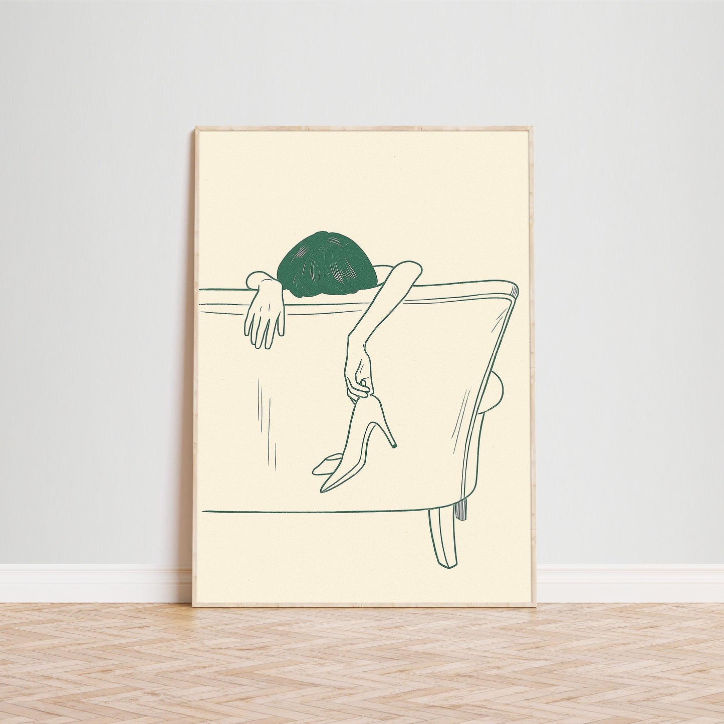After Hours Poster – Minimal Line Art Woman Print, Femmaura Bold Series
