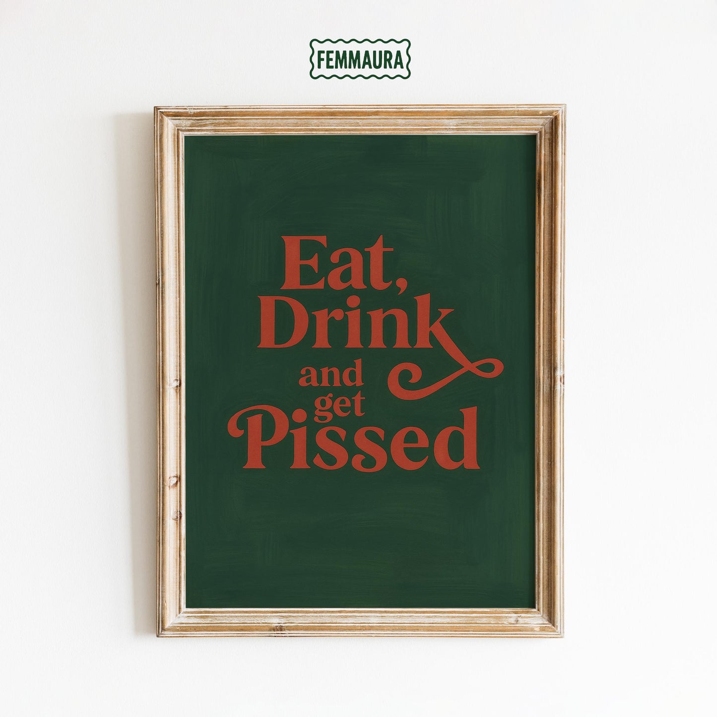 Funny Holiday Poster – Bold Christmas Wall Art With Cheeky Drink Decor Print