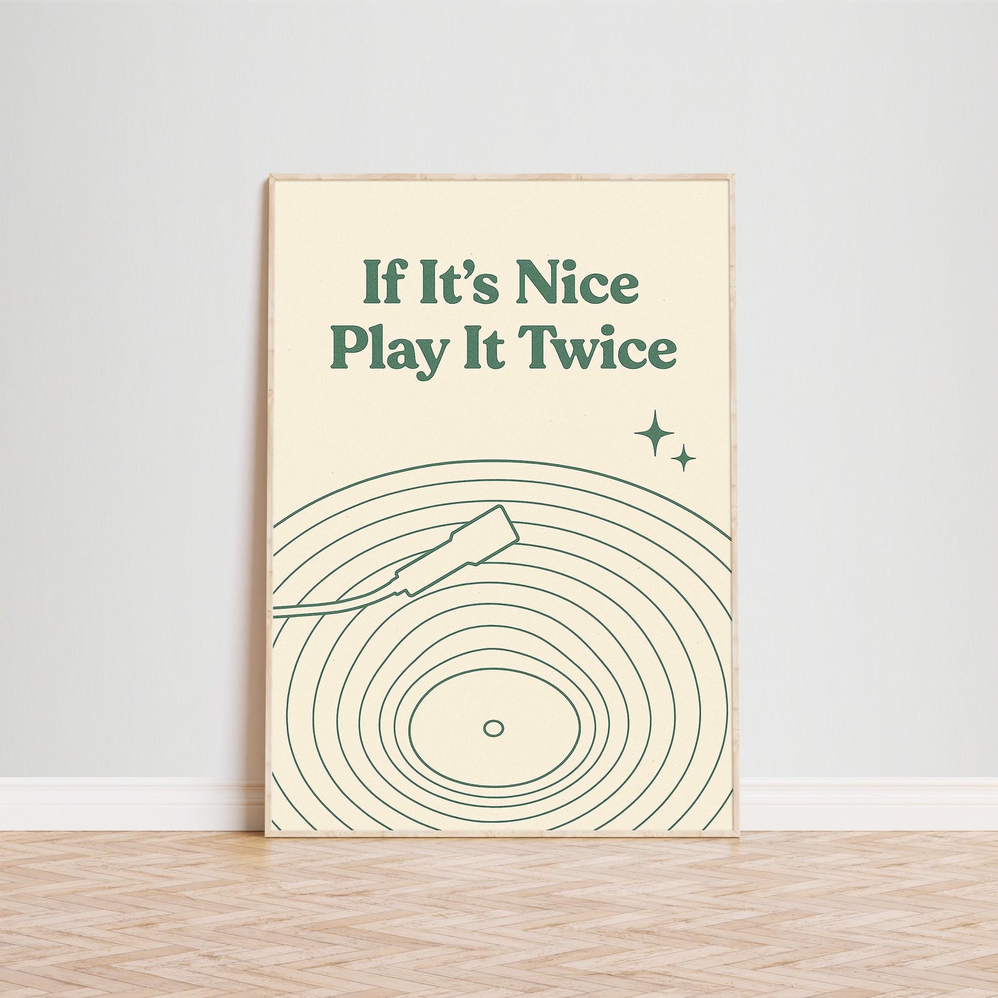 If It’s Nice Play It Twice Poster – Vinyl Record Line Art Print