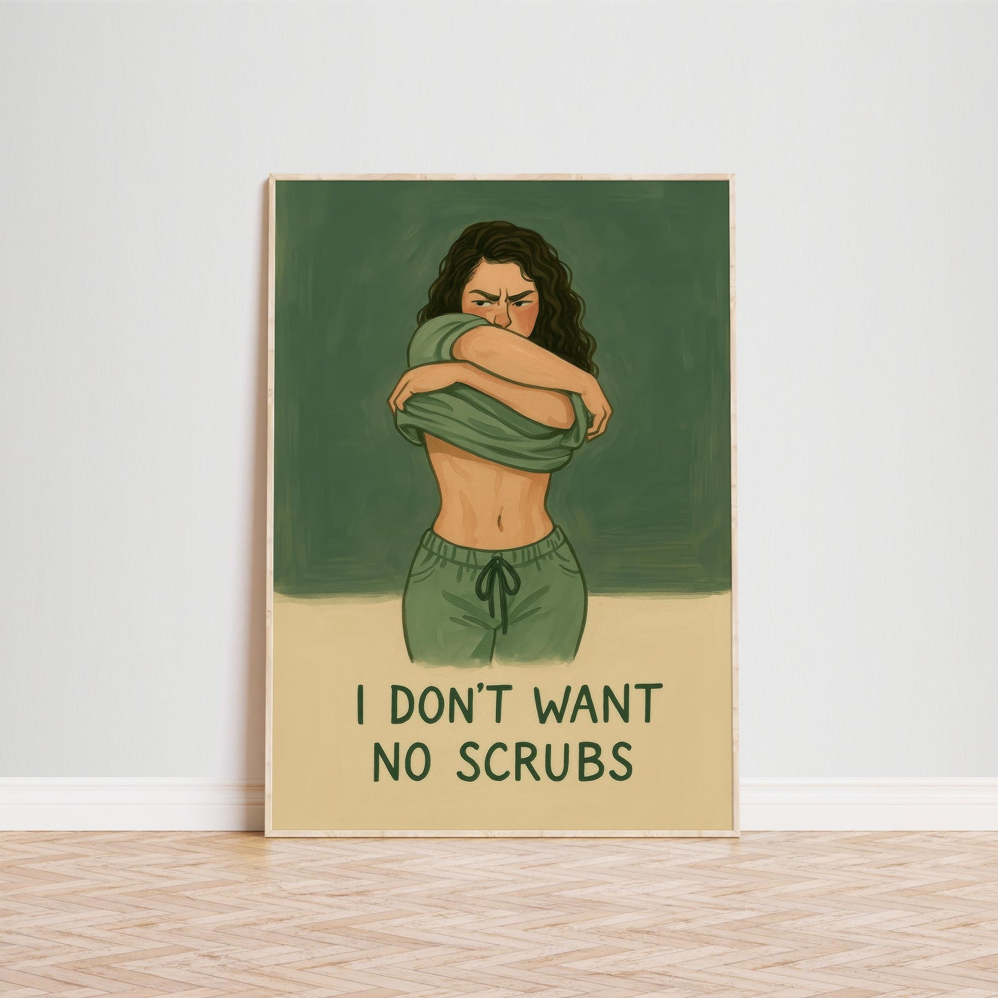 Feminist Art Print – Bold Retro Green Artwork | Minimalist Wall Decor