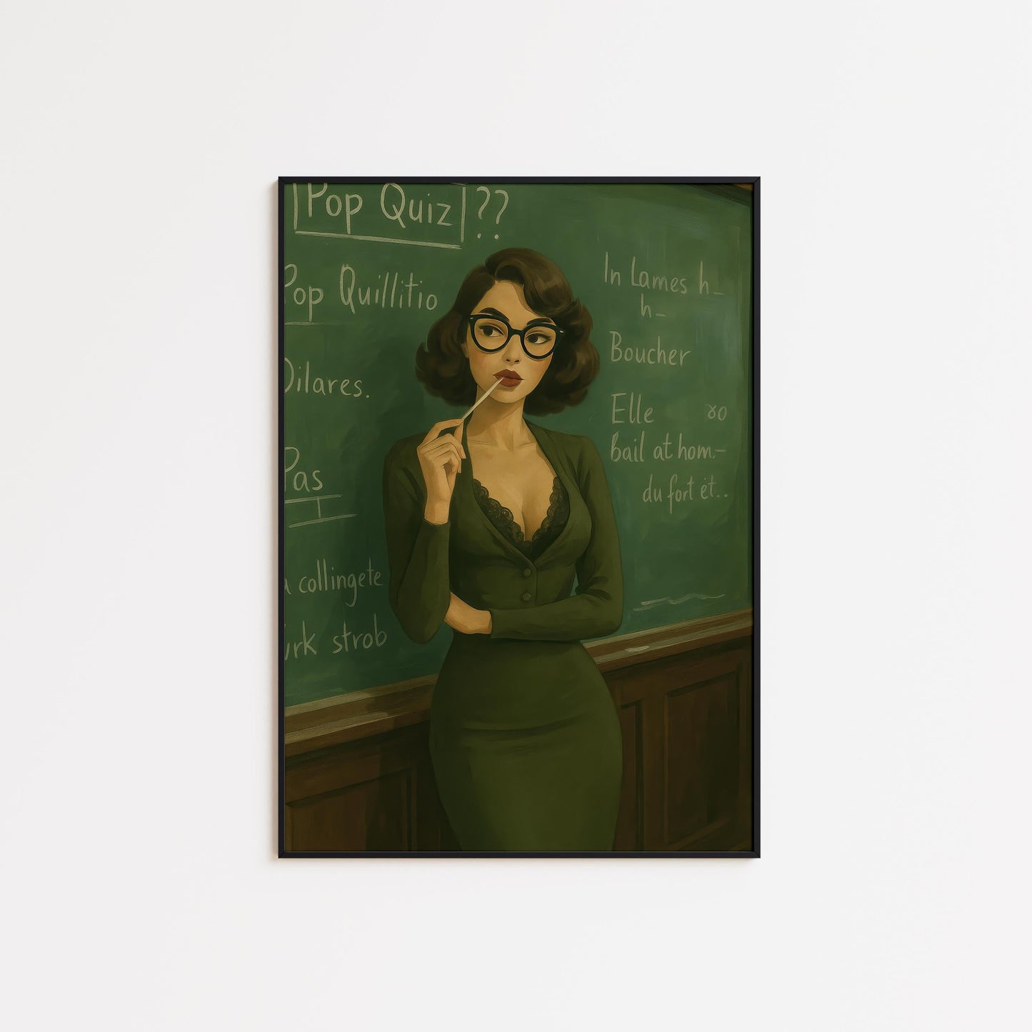 Sexy Teacher Wall Art – Retro Classroom Art | Femme Fatale Print Poster