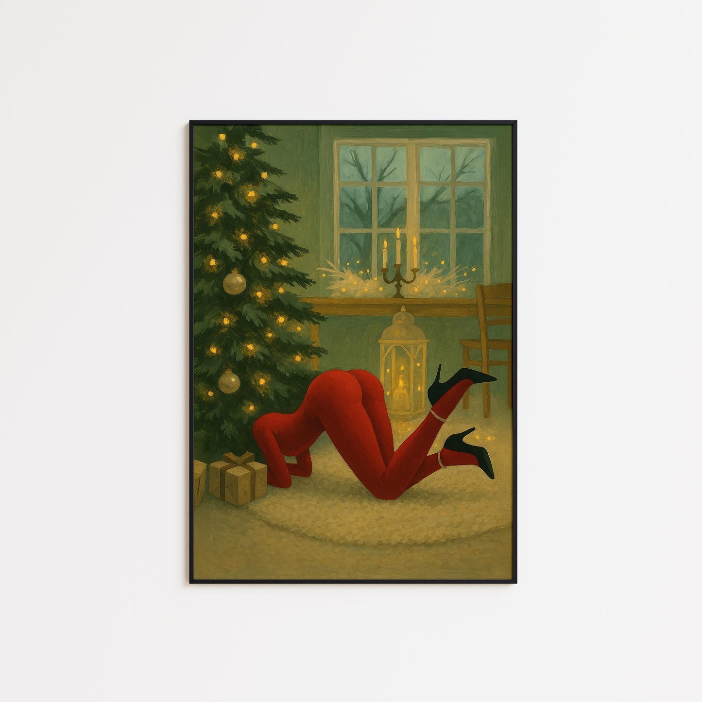 Funny Christmas Wall Art – Retro Christmas Print | Cozy Holiday Poster Decor