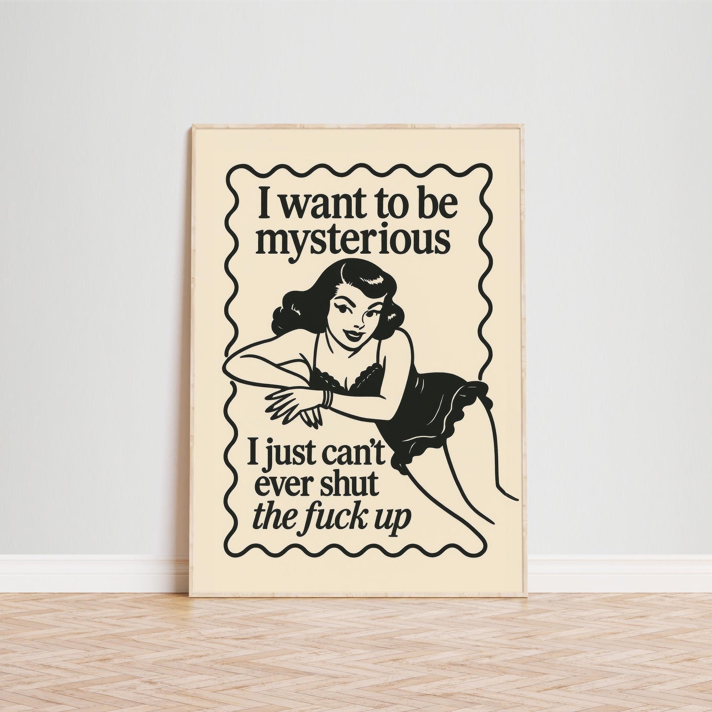Retro Feminist Poster – Funny Vintage Pinup Print With Bold Girl Wall Art
