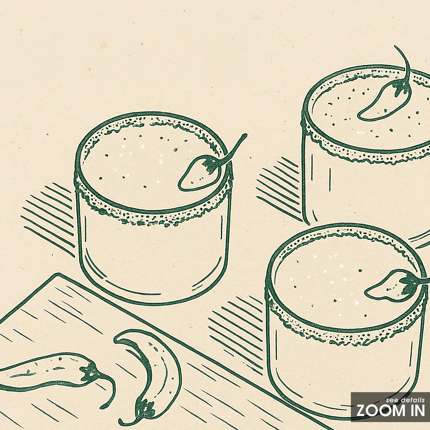 Spicy Margarita Poster – Minimalist Cocktail Line Art Print