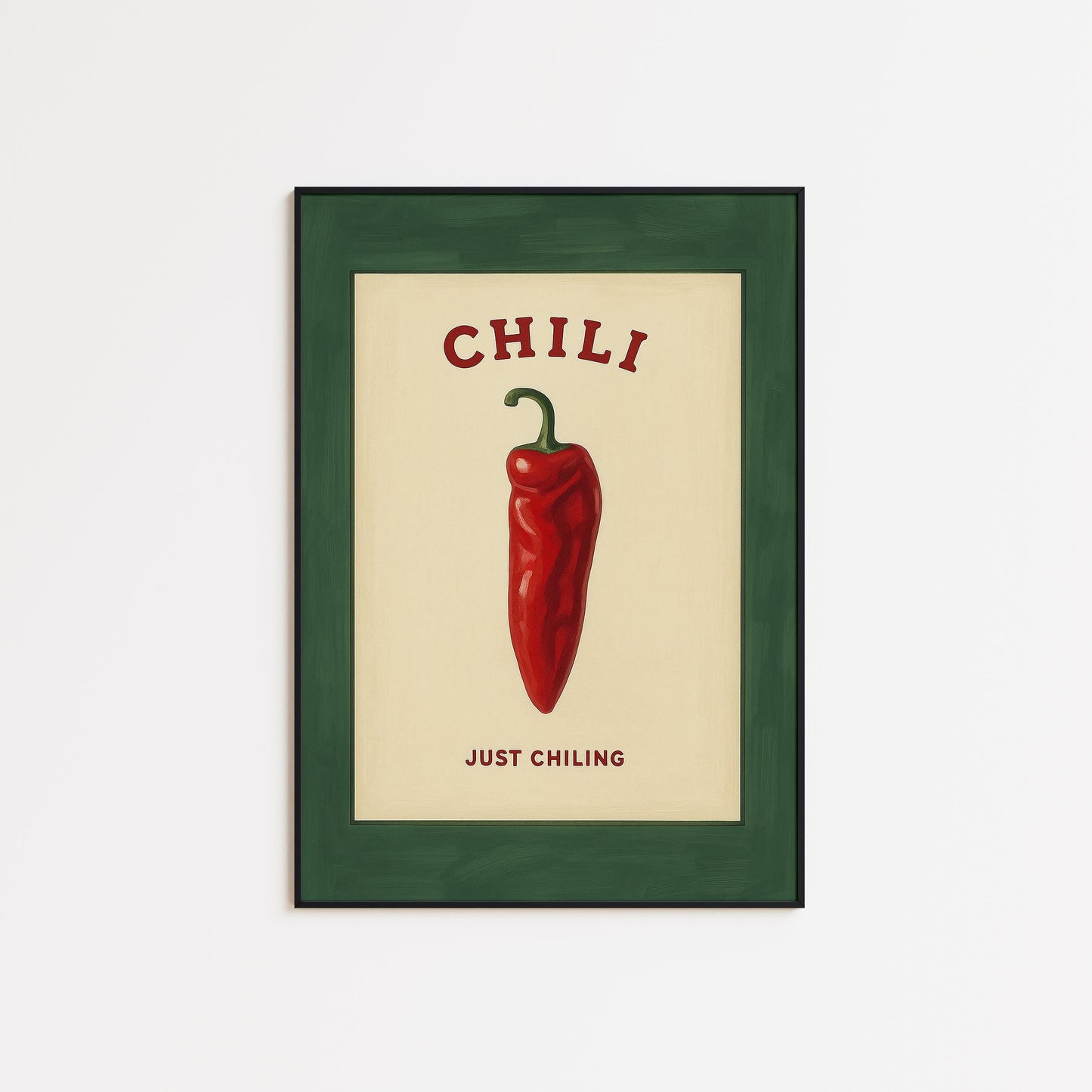 Vintage Kitchen Poster – Retro Wall Art Featuring Chili Pepper Print