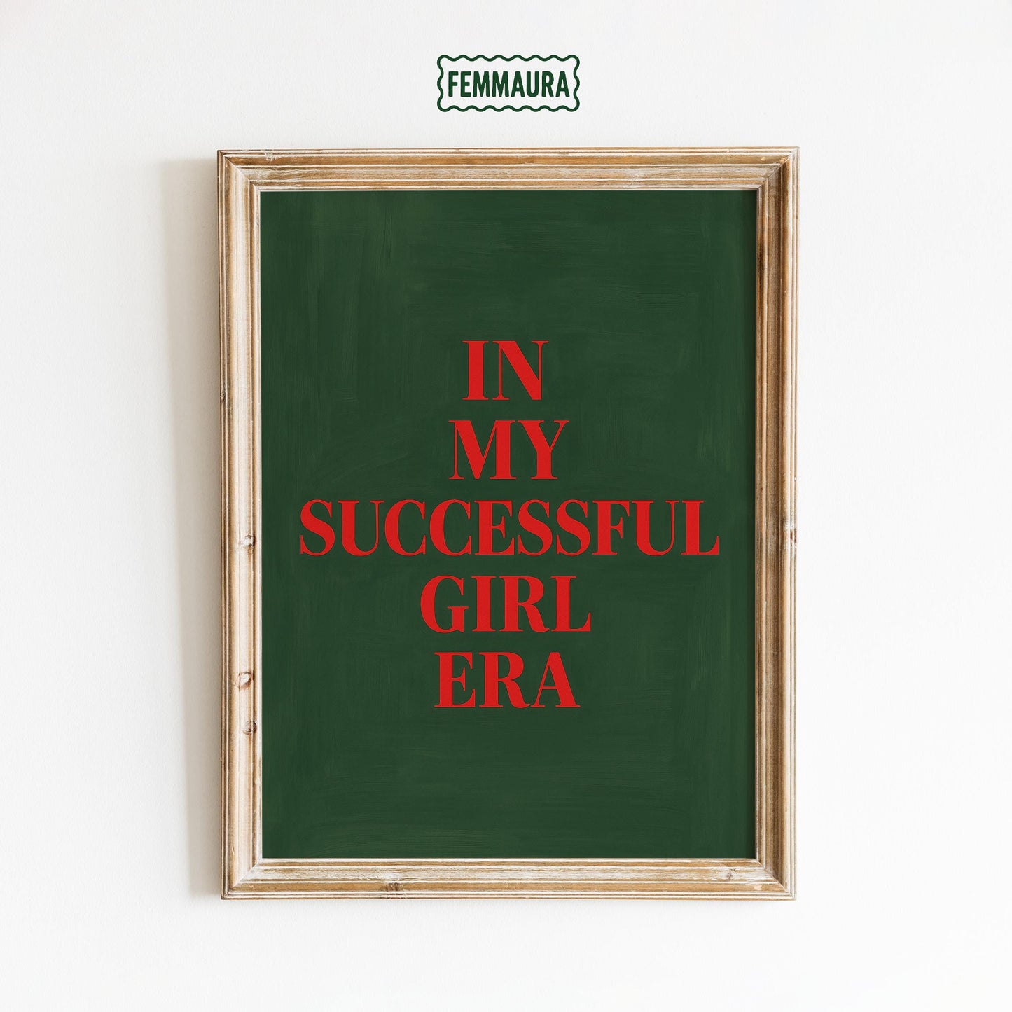 Empowering Feminist Poster – Successful Girl Art | Bold Red & Green Wall Decor