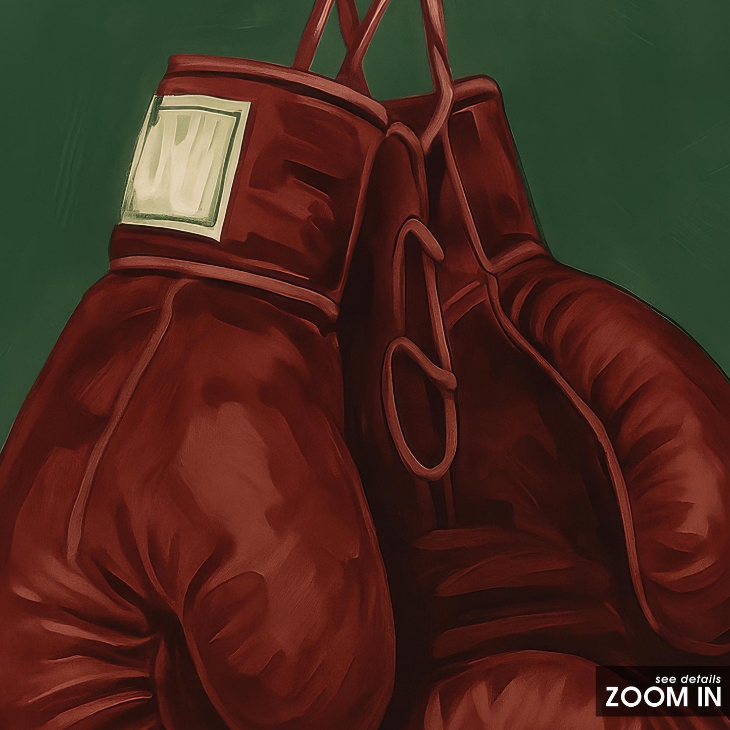 Boxing Gloves Art – Feminist Punch Print | Bold Girl Decor | Dark Green Wall Art