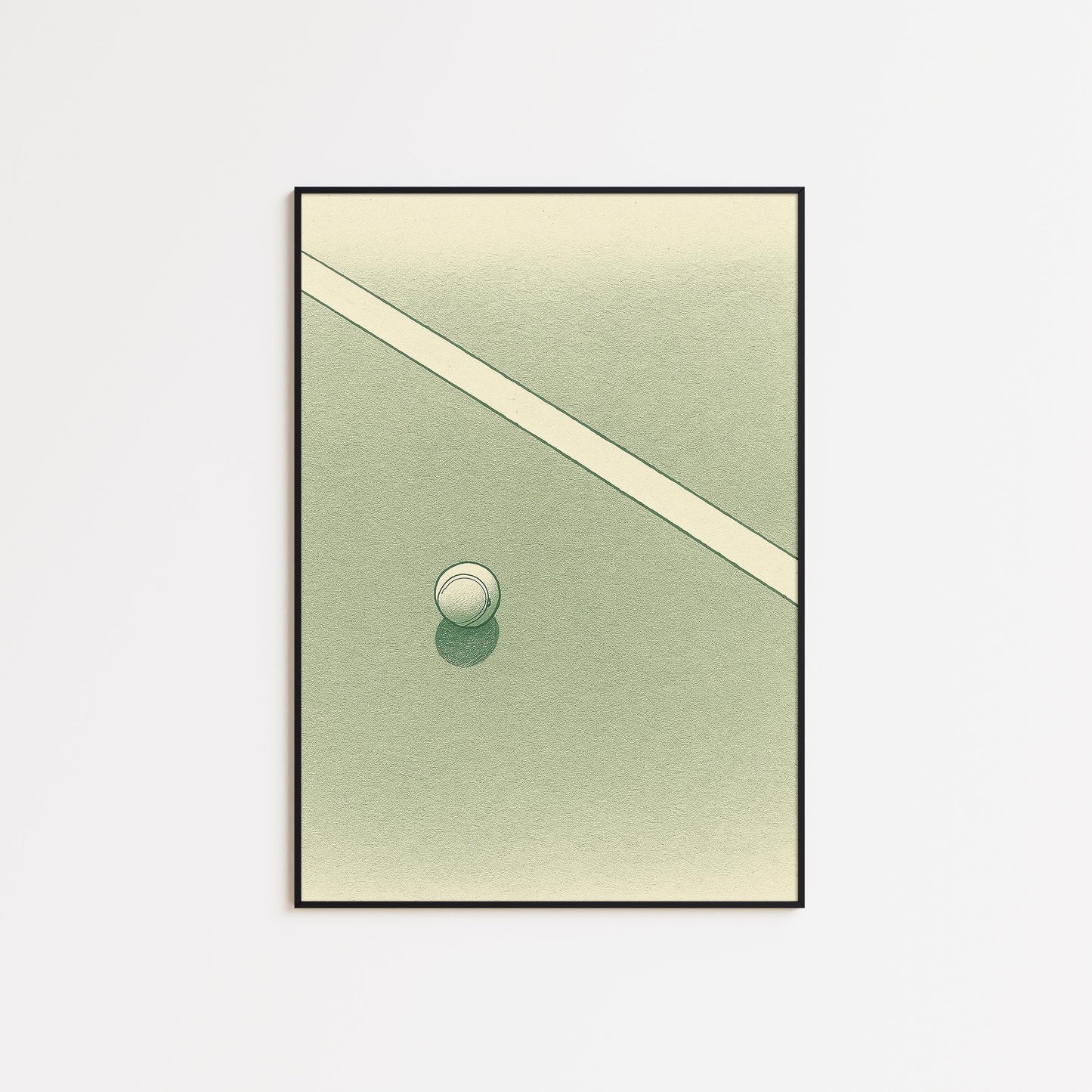 Minimal Tennis Court Poster – Green Modern Wall Art for Sports Lovers