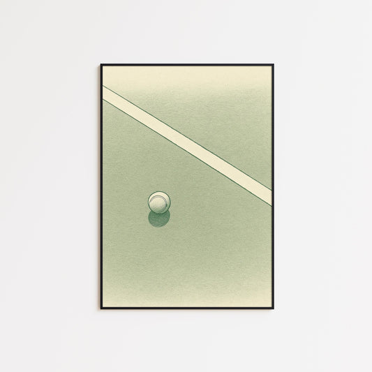 Minimal Tennis Court Poster – Green Modern Wall Art for Sports Lovers