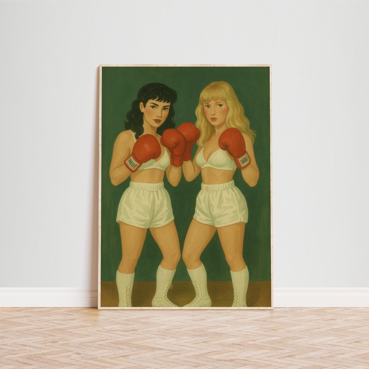 Feminist Queer Art Print – Vintage Boxing Poster With Sapphic Strength