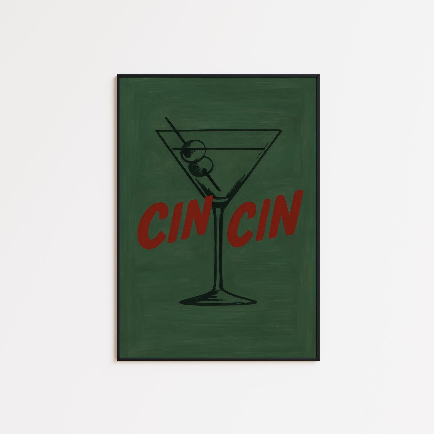 Retro Cocktail Poster – Martini Glass Art With Bold Typography Print