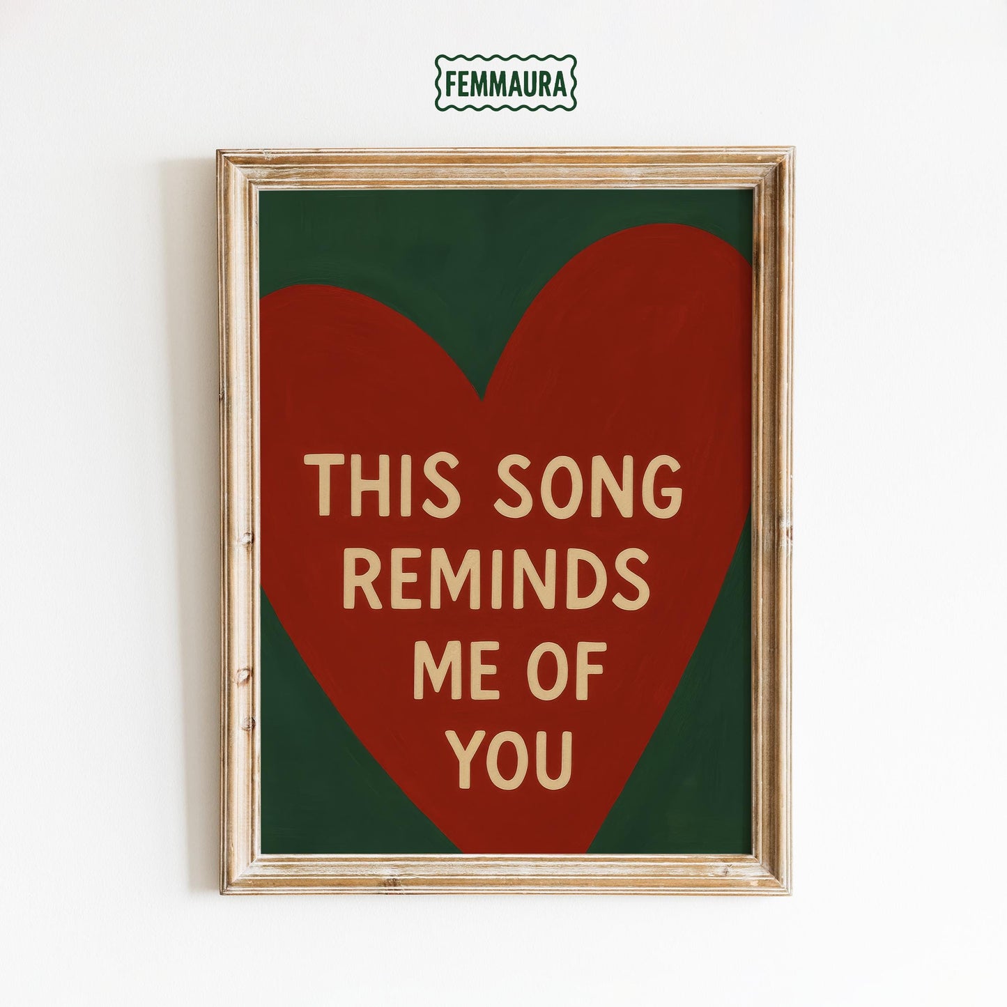 Red Heart Poster – Minimal Love Quote Print | Sentimental Wall Art Decor