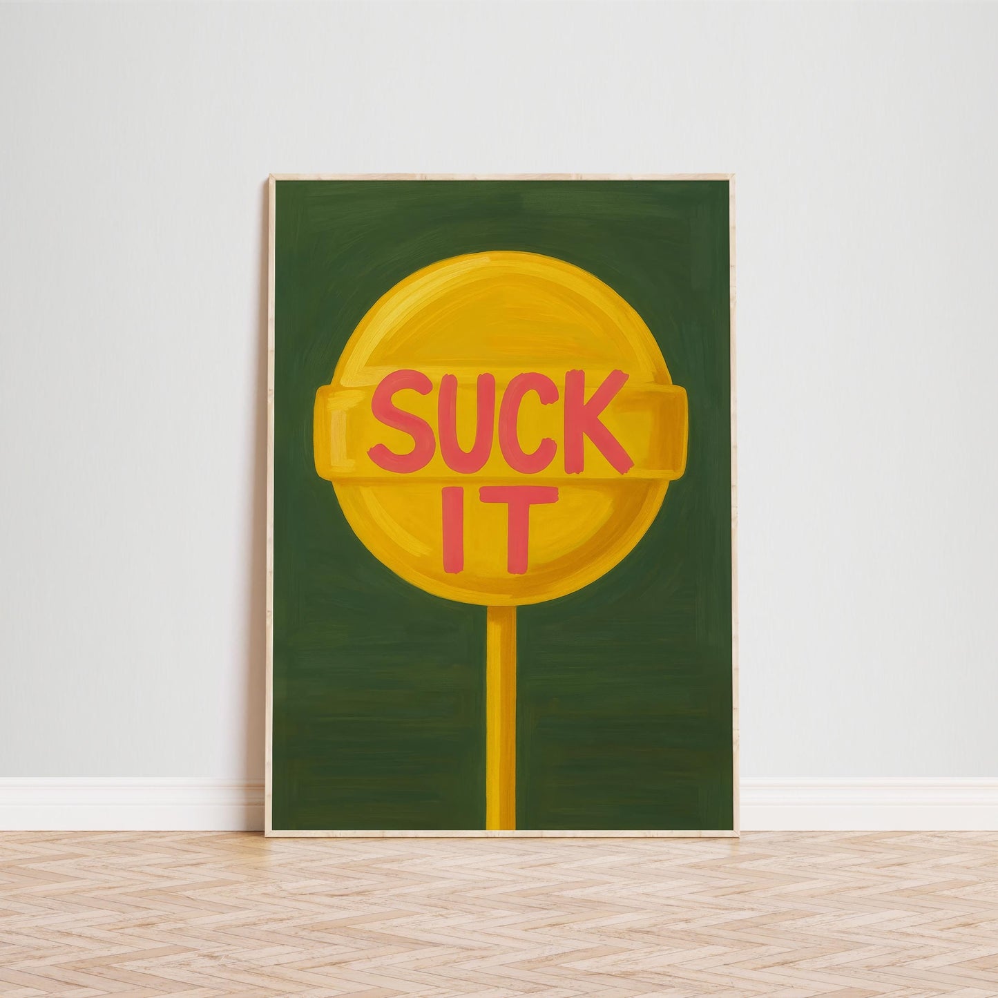 Retro Pop Art Poster – Bold Lollipop Wall Print With Cheeky Text