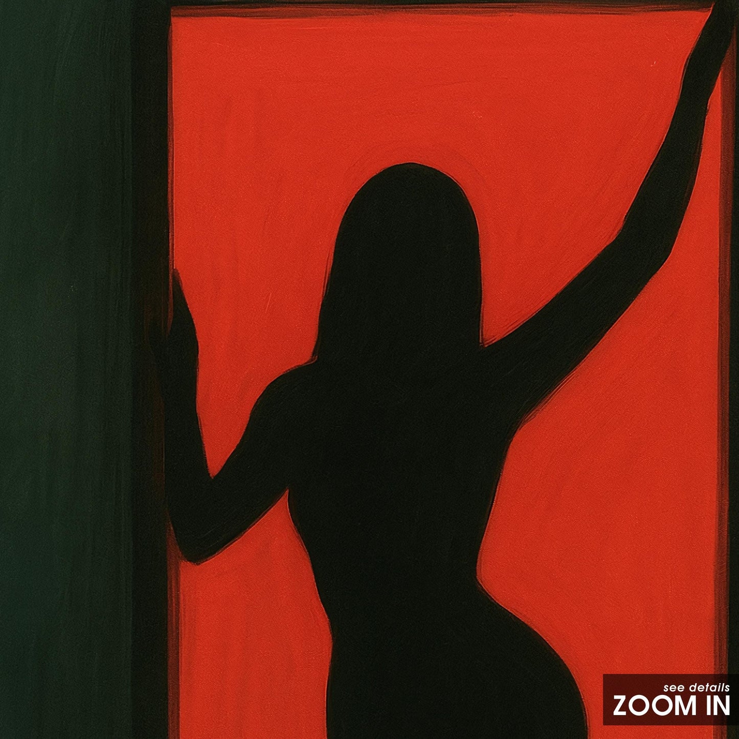 Red Door Silhouette Poster – Bold Feminist Minimalist Wall Art