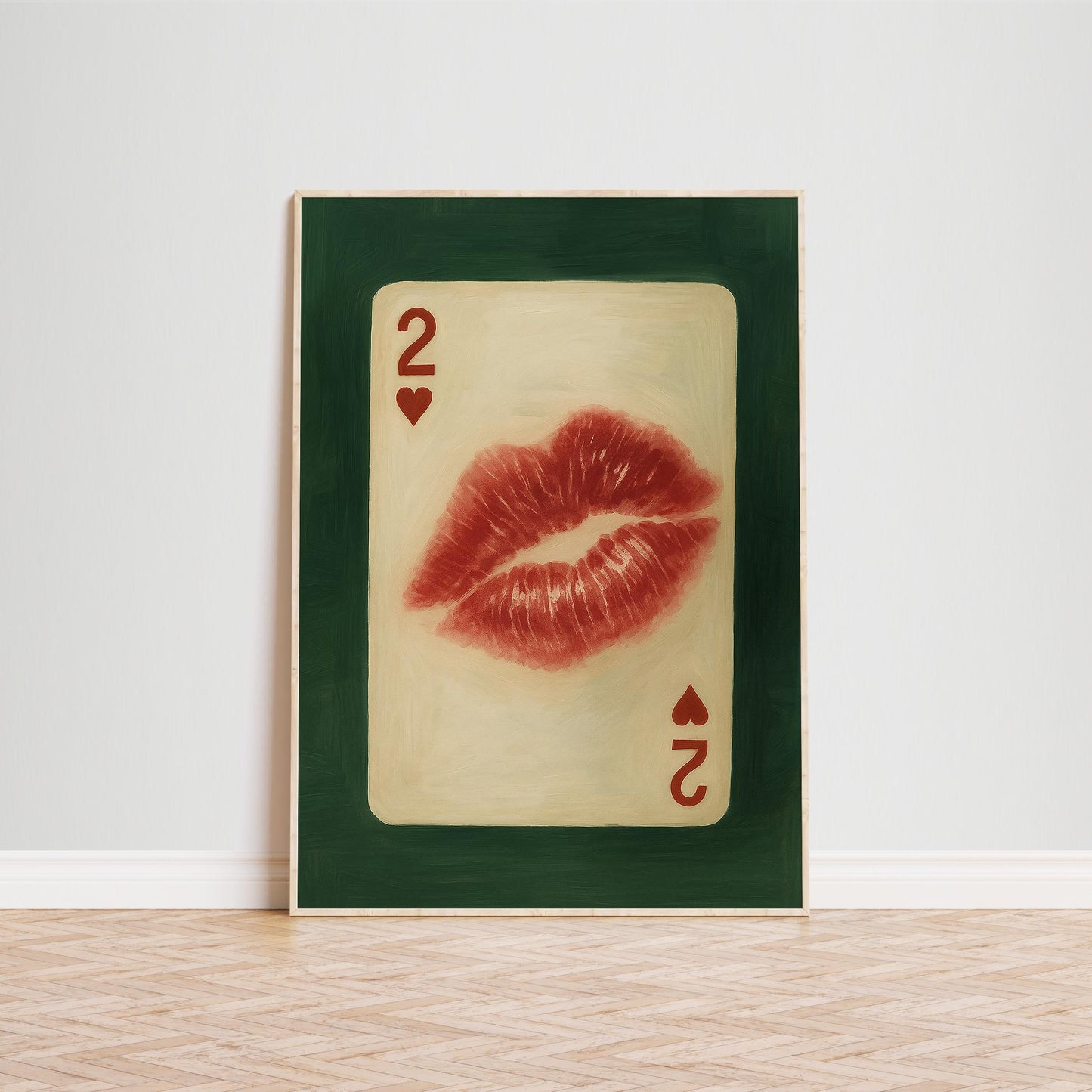 Two Of Hearts Poster – Retro Kiss Art | Romantic Wall Print, Vintage Love