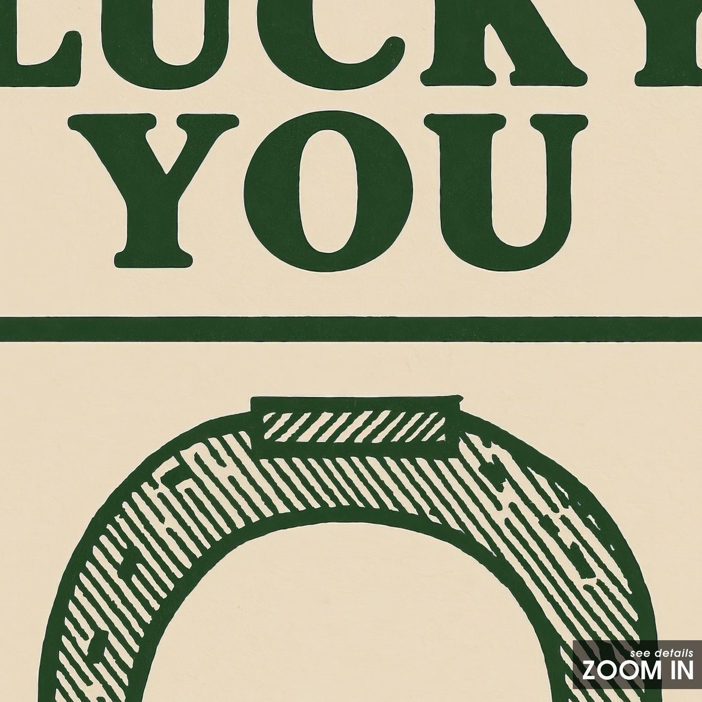 Lucky You Poster – Western Horseshoe Print for Rustic Decor