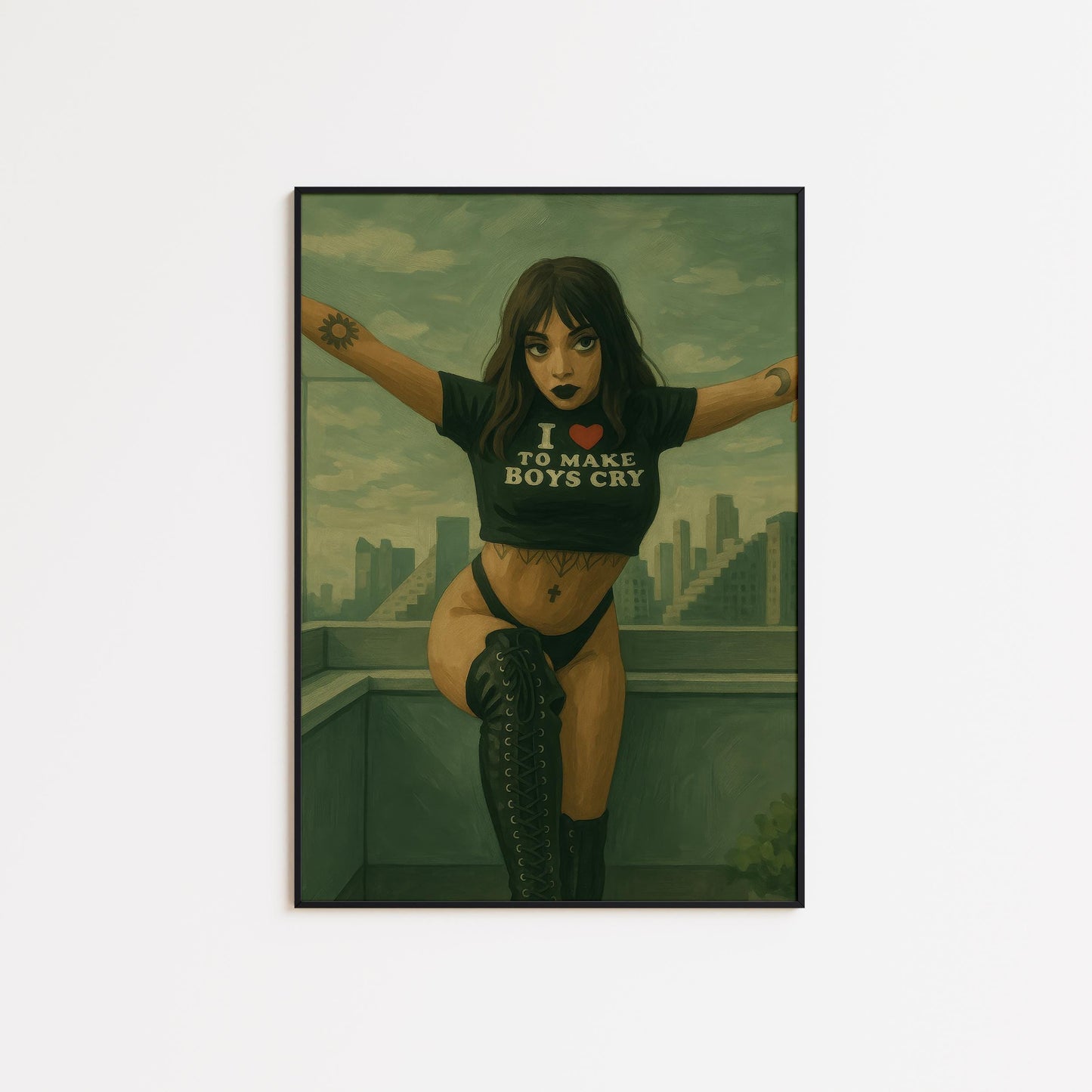 Bold Retro Woman Art – Urban Wall Decor | Statement Poster with Edgy Street Style