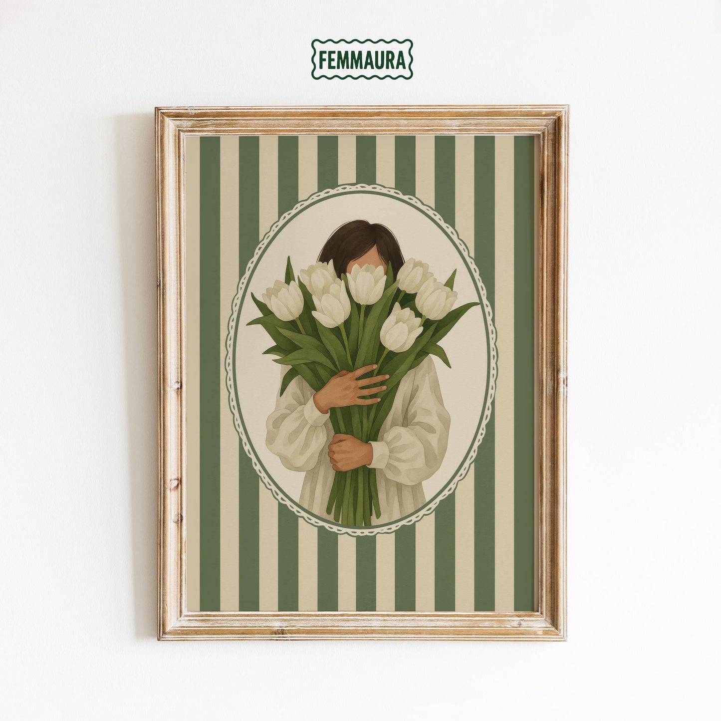 White Tulips Poster – Queer Wall Art With Soft Floral Romantic Palette