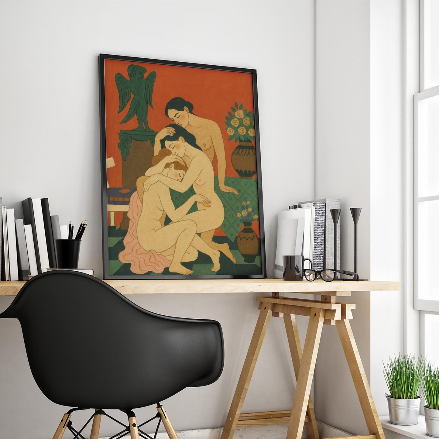 Sensual Nude Art Print – Female Trio Poster | Modern Feminine Art Decor