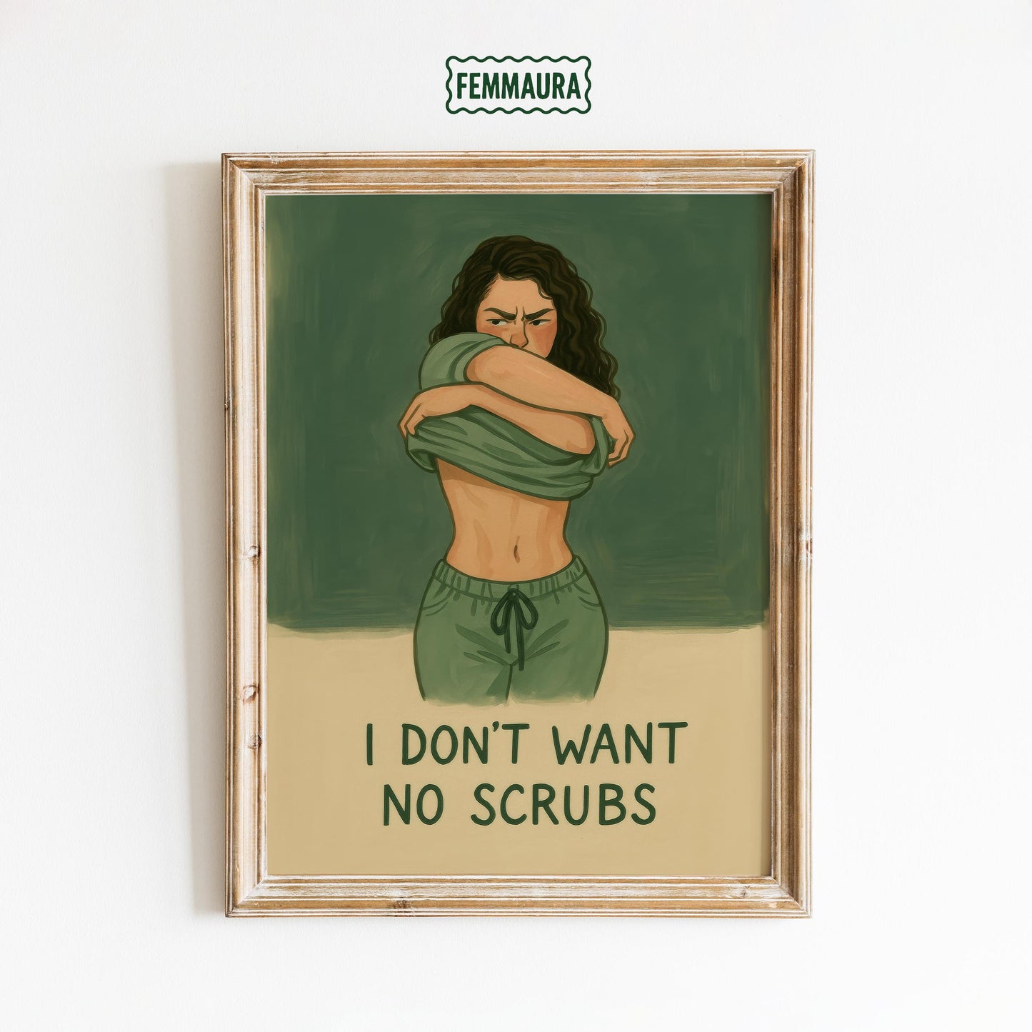 Feminist Art Print – Bold Retro Green Artwork | Minimalist Wall Decor