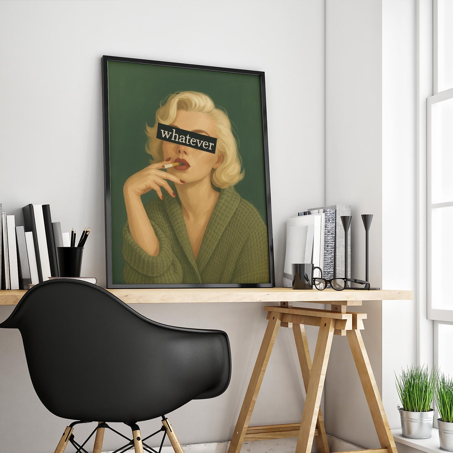 Retro Feminine Wall Art – Bold Text Poster With Edgy Attitude Print
