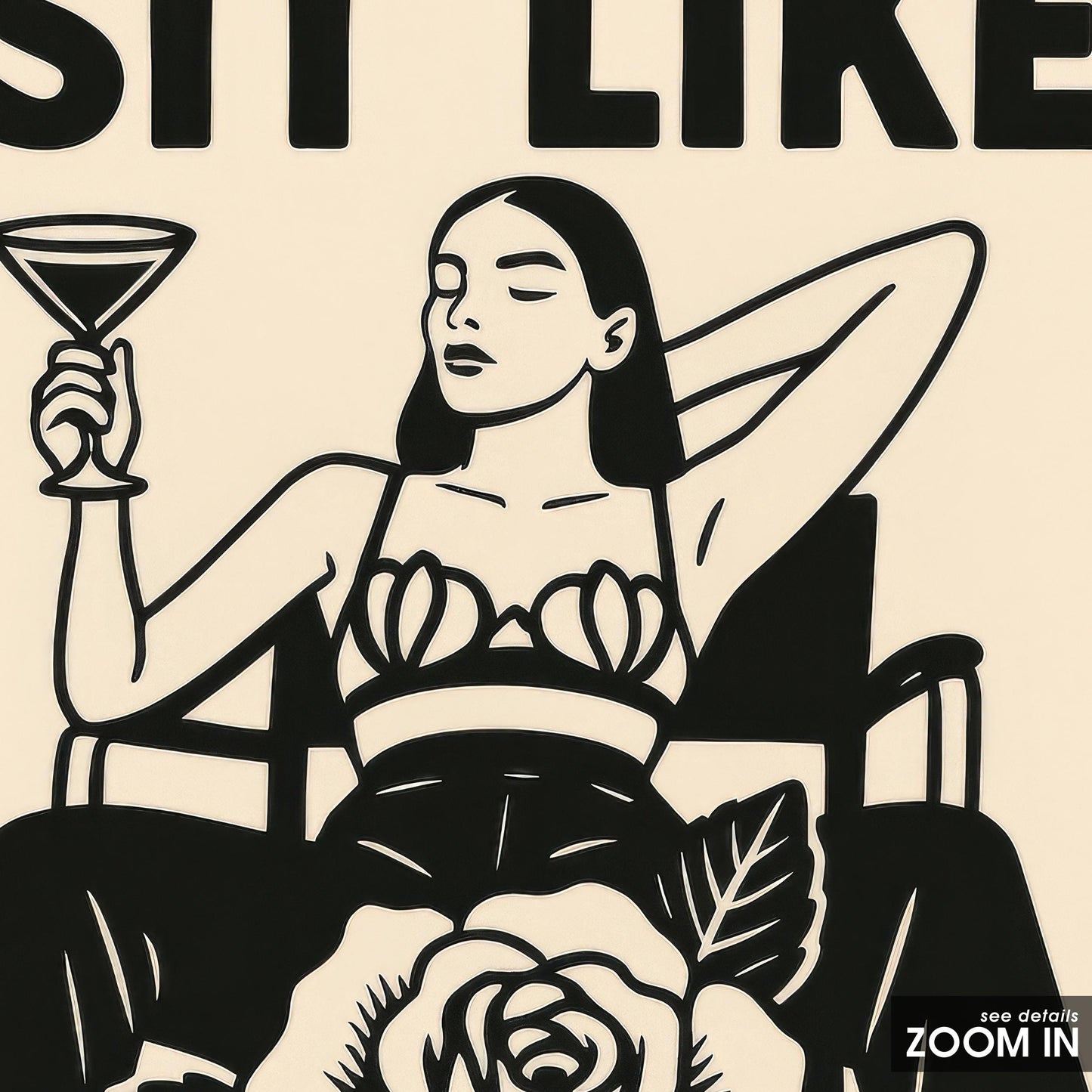 Femme Power Art Print – Bold Feminist Rose Poster | Sensual Strength Artwork